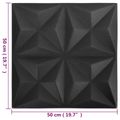 vidaXL Nástenné panely 48 ks 50 x 50 cm Origami Čierny XPS Pena