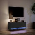 vidaXL TV nástenná skrinka s LED svetlami čierna 100x31x38 cm