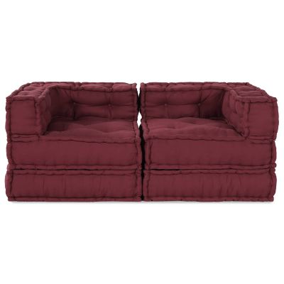 vidaXL Modulová pohovka 2 pcs Bordová 140 x 70 x 56 cm Látka