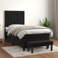 vidaXL Posteľný rám boxspring s matracom čierny 90x200 cm zamat