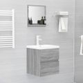 vidaXL Kúpeľňové zrkadlo sivý dub sonoma 40x10,5x37cm spracované drevo