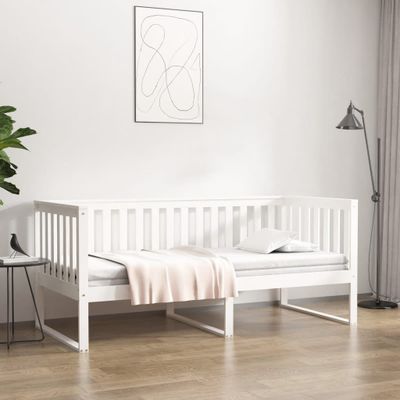 vidaXL Denná posteľ s matracom biela 90x190 cm masívna borovica