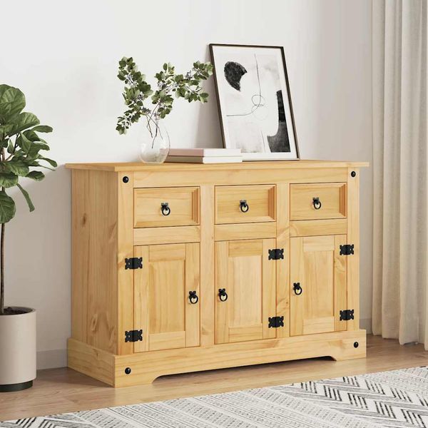 vidaXL Komoda „Corona“ hnedá 112x44x78 cm masívne drevo mexická borovica
