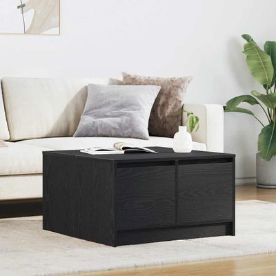 vidaXL konferenčný stolík so zásuvkami dub čierny 70,5x70x40 cm