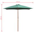 vidaXL Slnečník 270x270 cm, drevená tyč, zelený