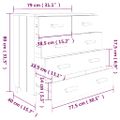 vidaXL Komoda HAMAR, biela 79x40x80 cm, borovicový masív