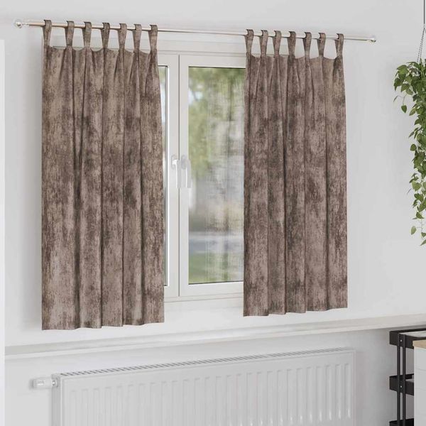 vidaXL Sametové závesy 2 pcs Kapučínová 175 x 140 cm Zamat