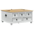 vidaXL storage box Biela 90 x 78 x 45 cm Masívne borovicové drevo
