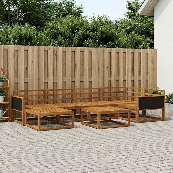 vidaXL Záhradná súprava gaučov 7 pcs Prírodná Pevné akáciové drevo