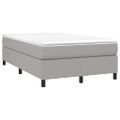 vidaXL Posteľný rám s boxspringom bledosivý 120x200 cm látka