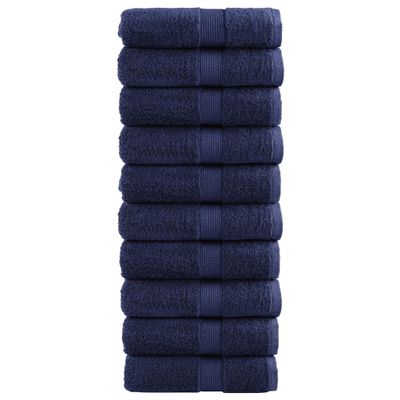 vidaXL Prémiové uteráky pre hostí SOLUND 10 ks, tmavomodré 30x50 cm, 600 g/m²