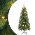 vidaXL Umelý vianočný stromček s 150 LED-i Zelená 120 cm PE a PVC