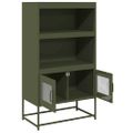 vidaXL Highboard Olive Green 68x39x123 cm Oceľ