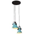 vidaXL Závesná lampa 25 W šmuhovaná modrá 30x30x100 cm E27