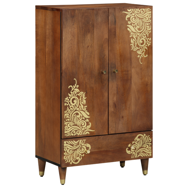vidaXL Highboard Hnedá 60 x 33 x 100 cm Masívne mango drevo