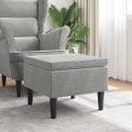 vidaXL Taburetka s drevenými nohami, svetlosivá zamatová