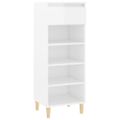 vidaXL Botník lesklý biely 40x36x105 cm spracované drevo