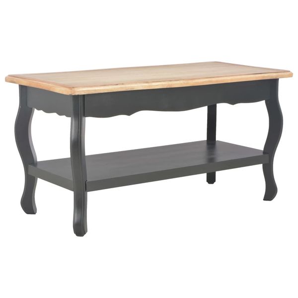 vidaXL Konferenčný stolík, čierno hnedý 87,5x42x44cm, borovicový masív
