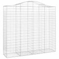 vidaXL Oblúkové gabiónové koše 2ks 200x50x180/200cm pozinkované železo