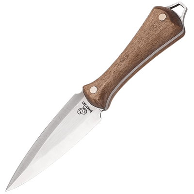 Beavercraft NCK1 Neck Knife Dagger nôž/dýka na krk 7 cm, orechové drevo, kožené puzdro