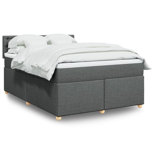 vidaXL Boxspring posteľ s matracom tmavosivá 160x200 cm látka