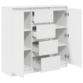 vidaXL Komoda so zásuvkami, biela 100,5x35x98,5 cm, kompozitné drevo