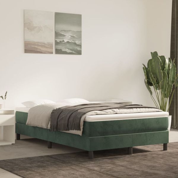 vidaXL Matrac s taštičkovými pružinami stredná tvrdosť tmavozelený 120x200x20 cm zamat