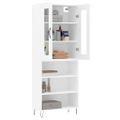 vidaXL Vysoká skrinka biela 69,5x34x180 cm spracované drevo