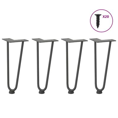 vidaXL Nohy do vlasov pre konferenčný stolík 4 ks, antracitové 30 cm, masívna oceľ