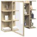 vidaXL Skrinka so zrkadlom, dub sonoma 80x20,5x64 cm, drevotrieska