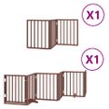 vidaXL Brána pre psa s dvere sklad. 9 pan. hnedá 450 cm topoľové drevo