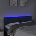 vidaXL Čelo postele s LED modré 144x5x78/88 cm látka