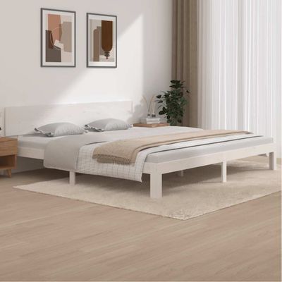 vidaXL Rám postele biely masívna borovica 200x200 cm