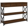 vidaXL Konzolový stolík hnedý dub 100x28x75 cm kompozitné drevo