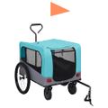 vidaXL Vozík pre domáce zvieratá na bicykel/beh 2-v-1, modro sivý