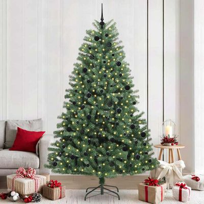 vidaXL Umelý Sklápací Vianočný Stromček Zelená 240 cm PVC a kov