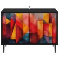 vidaXL TV skrinka HEESCH 69 x 33 x 50,5 cm Čierny dub Kompozitné drevo