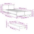 vidaXL Posteľný rám so zásuvkami dub sonoma 75x190 cm kompozitné drevo