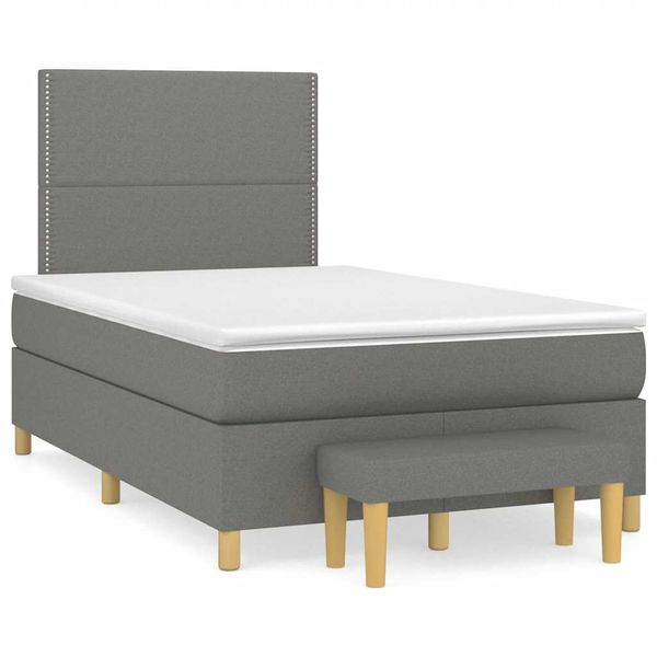 vidaXL Boxspring posteľ s matracom, tmavosivá 120x190 cm, látka