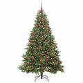 vidaXL Umelý vianočný stromček s 300 LED-i Zelená 180 cm PE a PVC