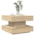VidaXL Konferenčný stolík otočný o 360 stupňov dub sonoma 50x50x34,5cm
