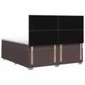 vidaXL LED boxspring posteľ s matracom Tmavohnedá 140 x 200 cm Látka