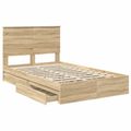 vidaXL Úložná posteľ Sonoma dub 135 x 190 cm Kompozitné drevo