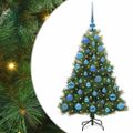 vidaXL Umelý vianočný stromček s 150 LED-i Zelená 120 cm PE a PVC