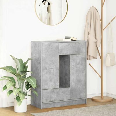 vidaXL Komoda so zásuvkami a dvierkami, betónová sivá 73x31x90 cm
