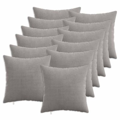 vidaXL Poťah na podložku 12 pcs HEERLEN Svetlosivá 40 x 40 cm manšestr