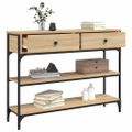 vidaXL Konzolový stolík dub sonoma 100x25x75 cm kompozitné drevo