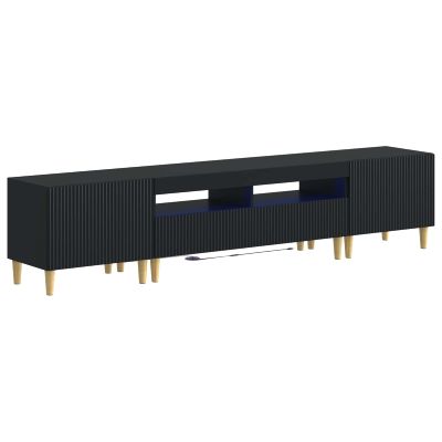 vidaXL 5-dielny LED TV kabinet ARNHEM Čierna Kompozitné drevo