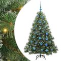 vidaXL Umelý vianočný stromček s 150 LED-i Zelená 150 cm PE a PVC