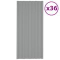 vidaXL Strešný panel 36 ks Sivá 100 x 45 cm Pozinkovaná oceľ